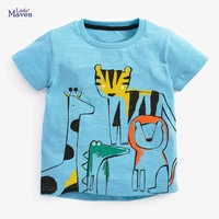 little maven children summer baby girl boutique clothes animal print tee tops brand cotton soft cute t shirt for kids 2 7 years