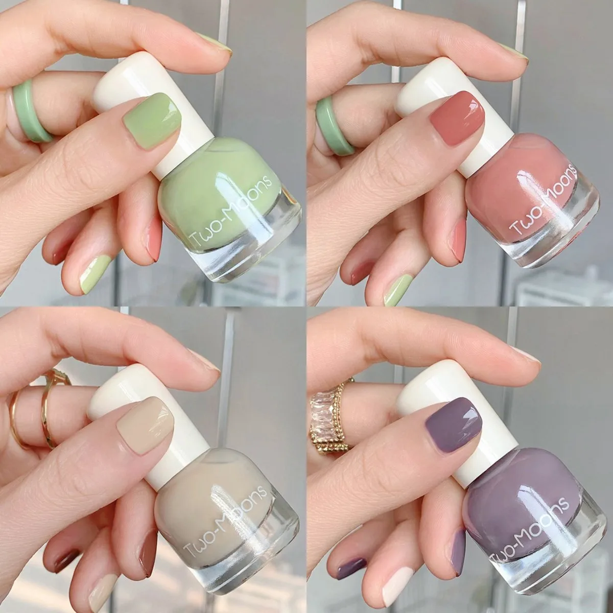 

Pink Green Nail Polish No-bake Spring Cute Candy Color Non-Tearable Quick Dry Not Easy To Fade Semi-permanent Varnish Nail Art