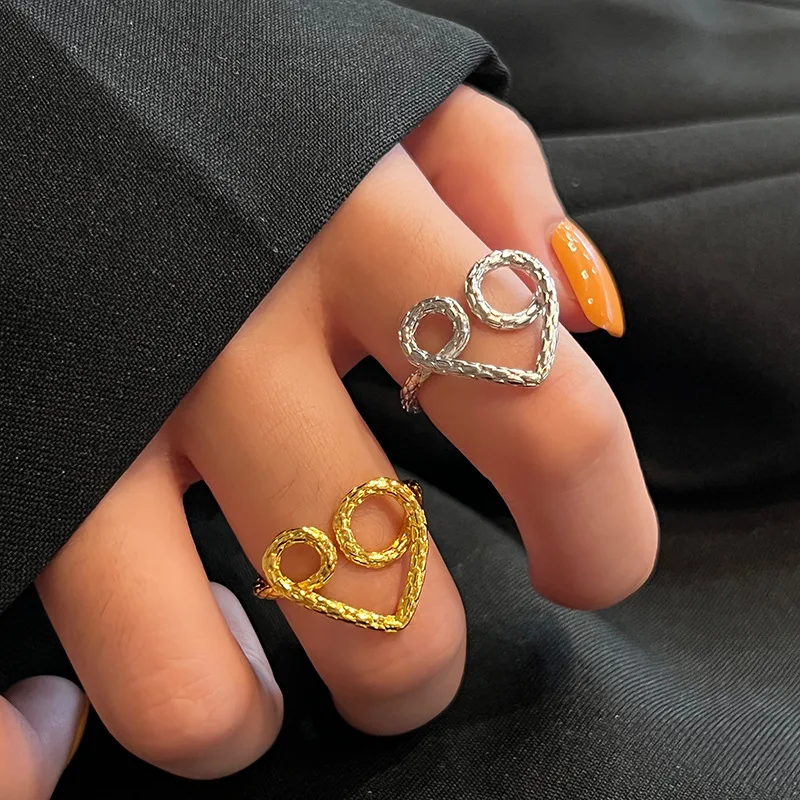 

Creative Knot Gold Love Ring Individuality Fashion Jewelry Ring Display Women Open Ring Adjustable Accessories