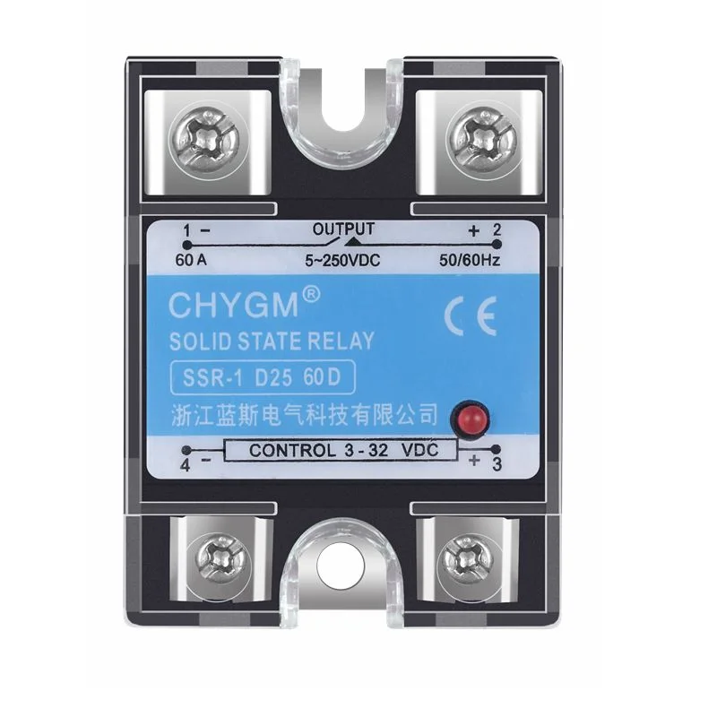 

SSR-10DD/25DD/40DD/50DD/60DD/75DD/80DD/90DD Однофазное твердотельное реле DC SSR 5-220VDC 3-32VDC твердотельное реле