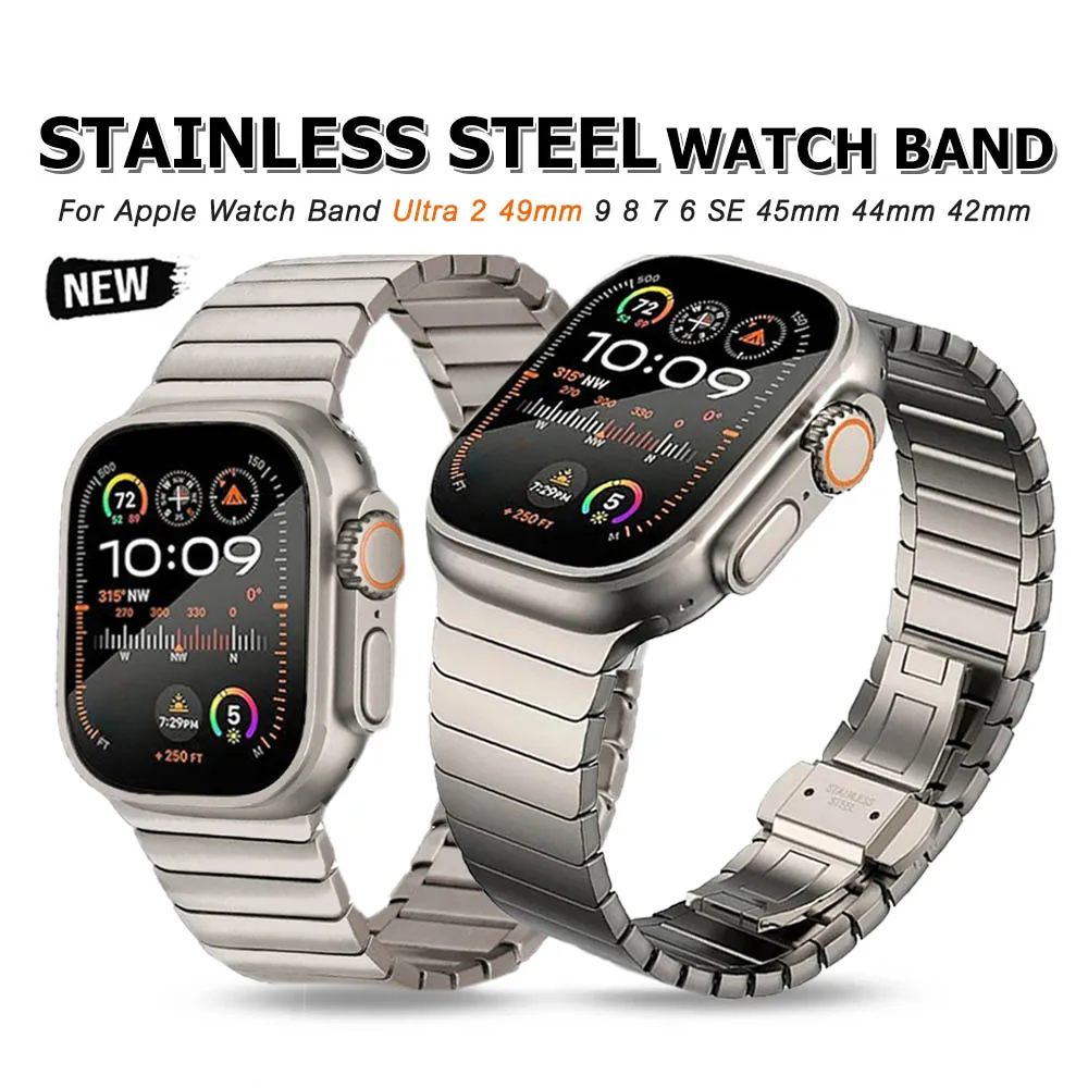 Браслет титановый из нержавеющей стали для Apple Watch Ultra 2 49 мм 9 ...