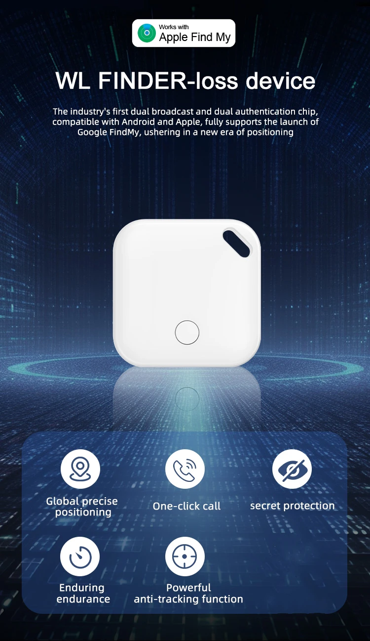 Умный GPS-Трекер Timethinker с Bluetooth работает Apple Find My APP ITag