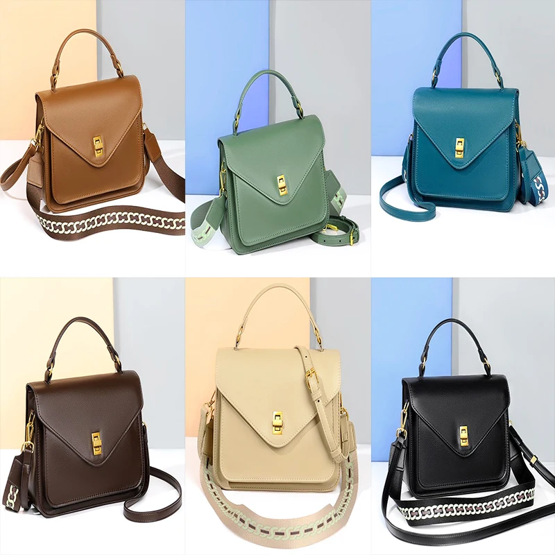 2023 New Cowhide Pattern Light Luxury Postman Bag Fashion Women's Handbag Retro Western Style Versatile  Shoulder Crossbody Bag