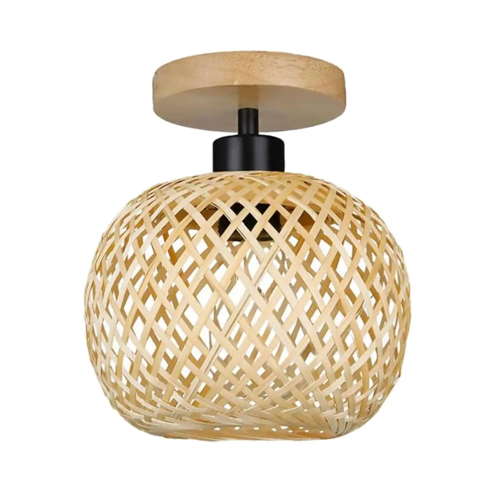 

Bamboo Ceiling Lamp with No Bulb Kitchen Boho Light Fixture Rustic Style Decors Dining Room Hallway Entryway Bamboo Table Lamp