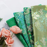 imitation silk brocade 75cm wide cyan and green series clothing fabric ancient costume fabric