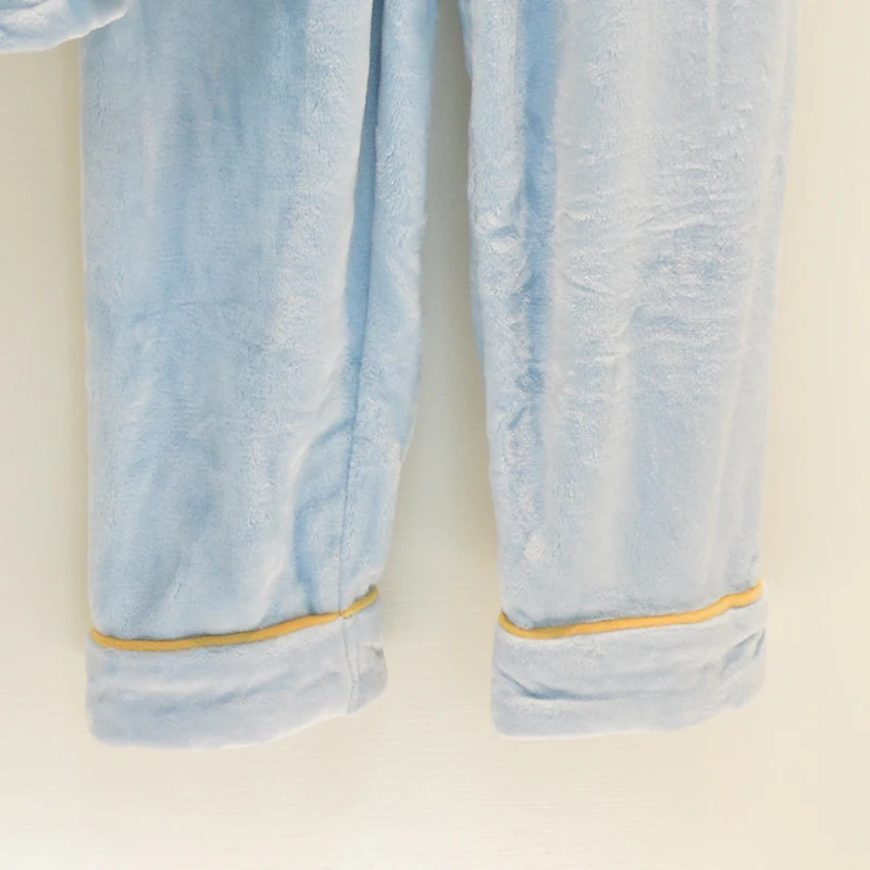 Finteng пижамы 2024 осенне-зимние женские фланелевые однотонные простые теплые