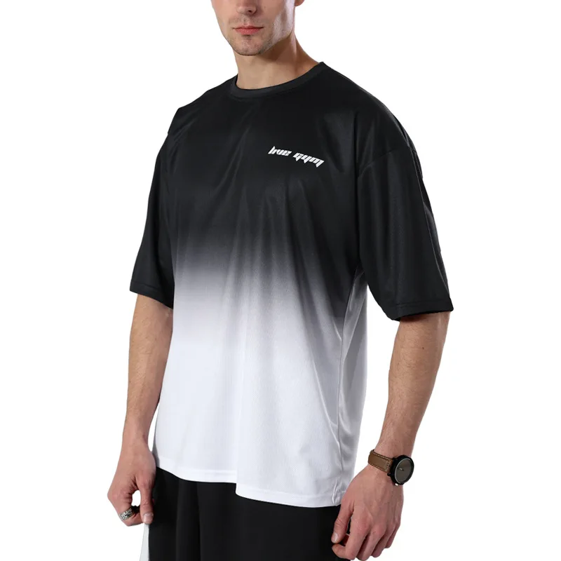 

Men's Summer Men's T-Shirt Plus Size Round Neck Short Sleeve Men's Ice Silk Quick Dry T-shirt oversized t shirt