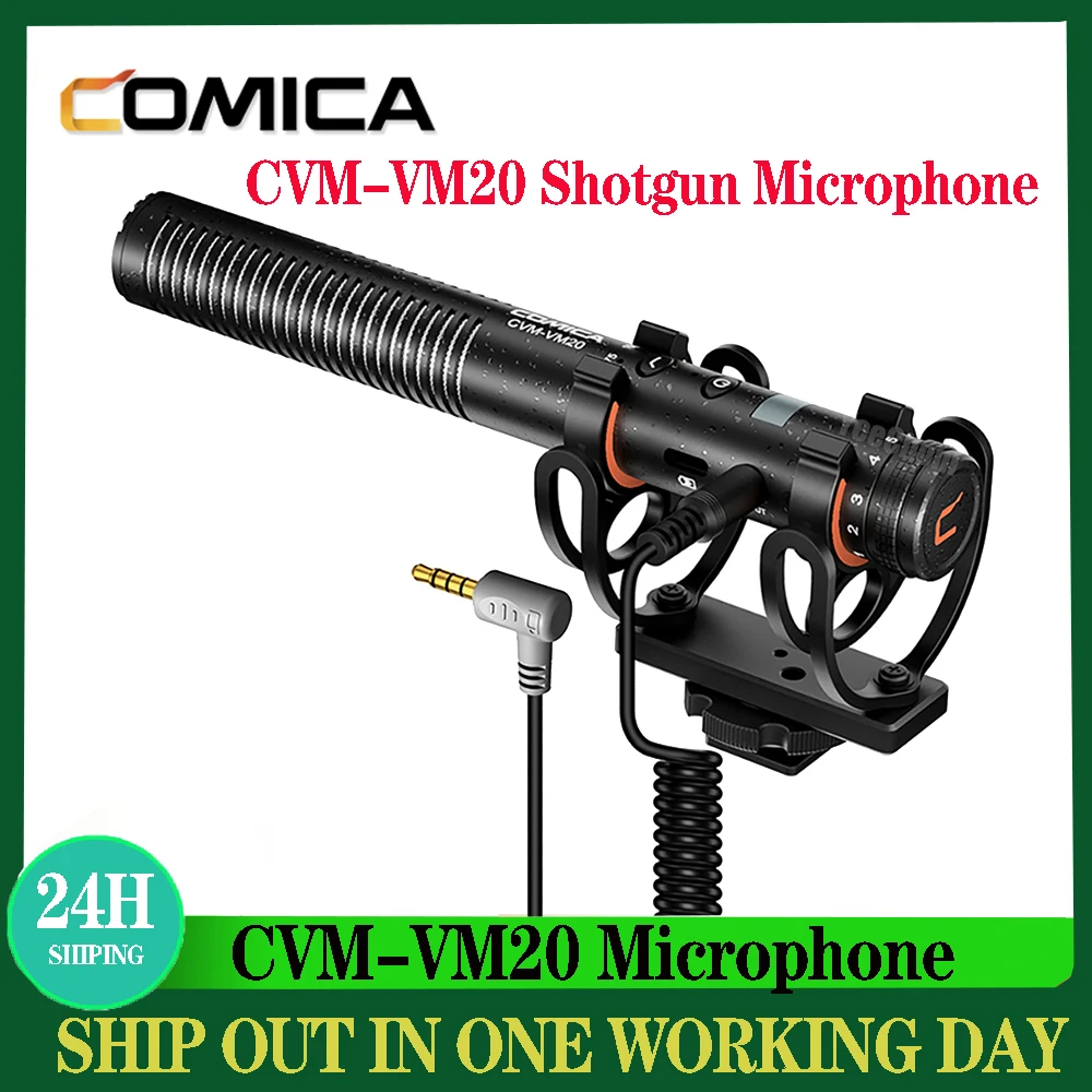 

COMICA CVM-VM20 Multi-Functional Super Cardioid Condenser Shotgun Microphone Professional Recording Mic with Bracket