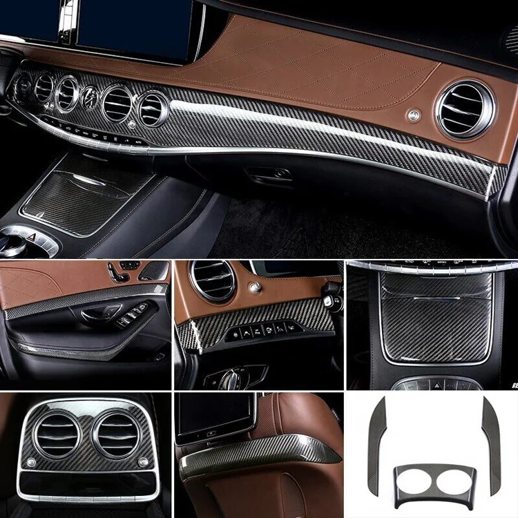 Чехол для приборной панели из натурального сухого углеродного волокна 18 шт.