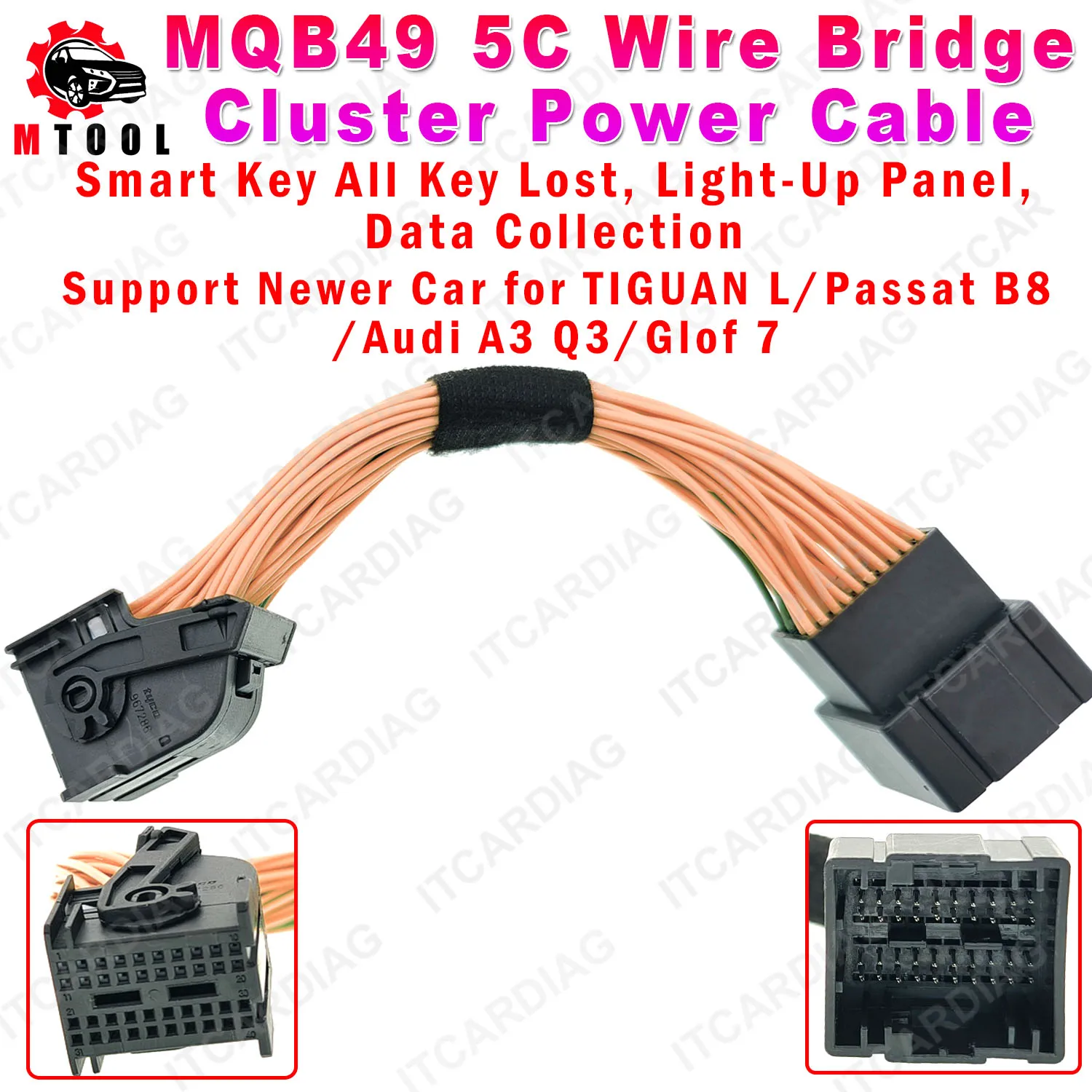 

MQB49 5C Кабель MQB 49 Smart Key All Key Lost Support Newwer Car для TIGUAN L/Passat B8/ Audi A3 Q3/ Glof 7 Collect Data Light-Up