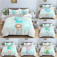 cartoon print bedding set letter animal pattern duvet cover bedclothes with pillowcase king queen home textile 23pcs