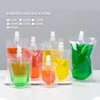 100pcs 30ml500ml stand up spout beverage bags plastic drink bag transparent liquid drink pouch sealed bag for party wedding