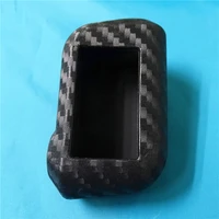 car key case cover carbon fiber silicone keychain cover car 2 way alarm remote sensor control lcd for starline a93 a63 a96