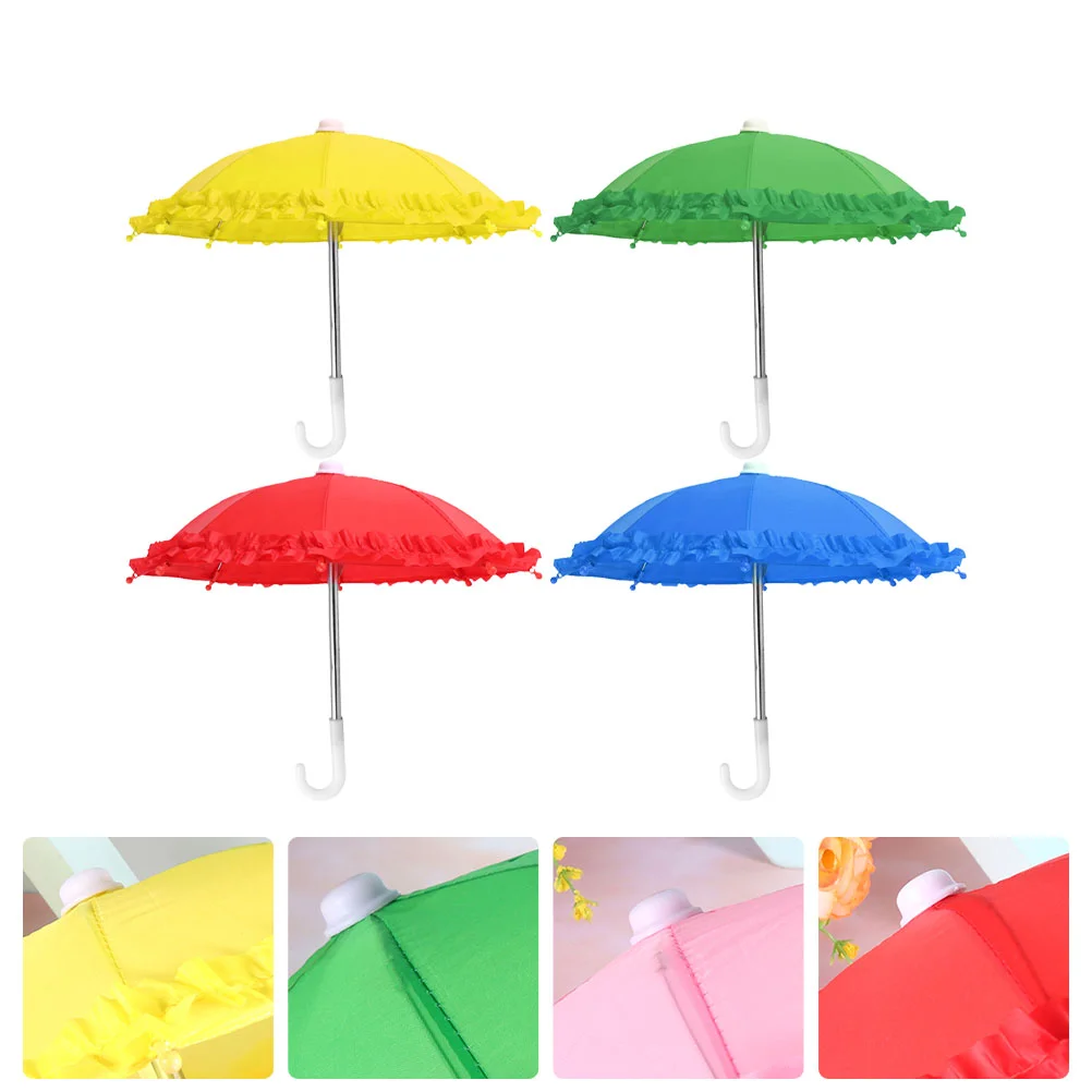 

4 Pcs Lace Toy Umbrella Adorable Mini Umbrellas Beach Decorative Toys Polyester Creative