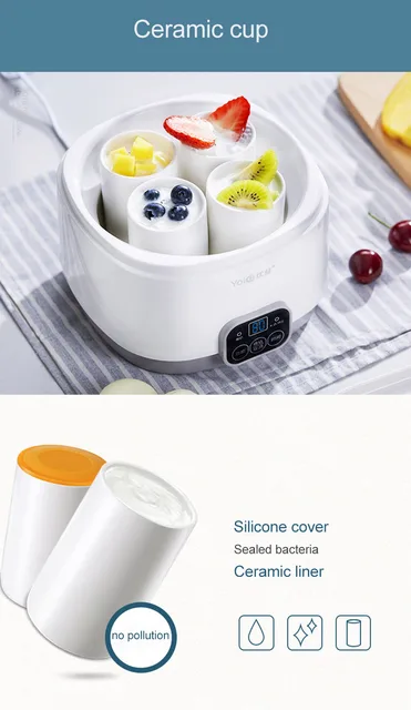 Home appliance 1L Electric Yogurt Maker Machine Automatic 3 in 1 Natto Rice Wine Machine Stainless Steel Liner DIY Yogurt Tools 6