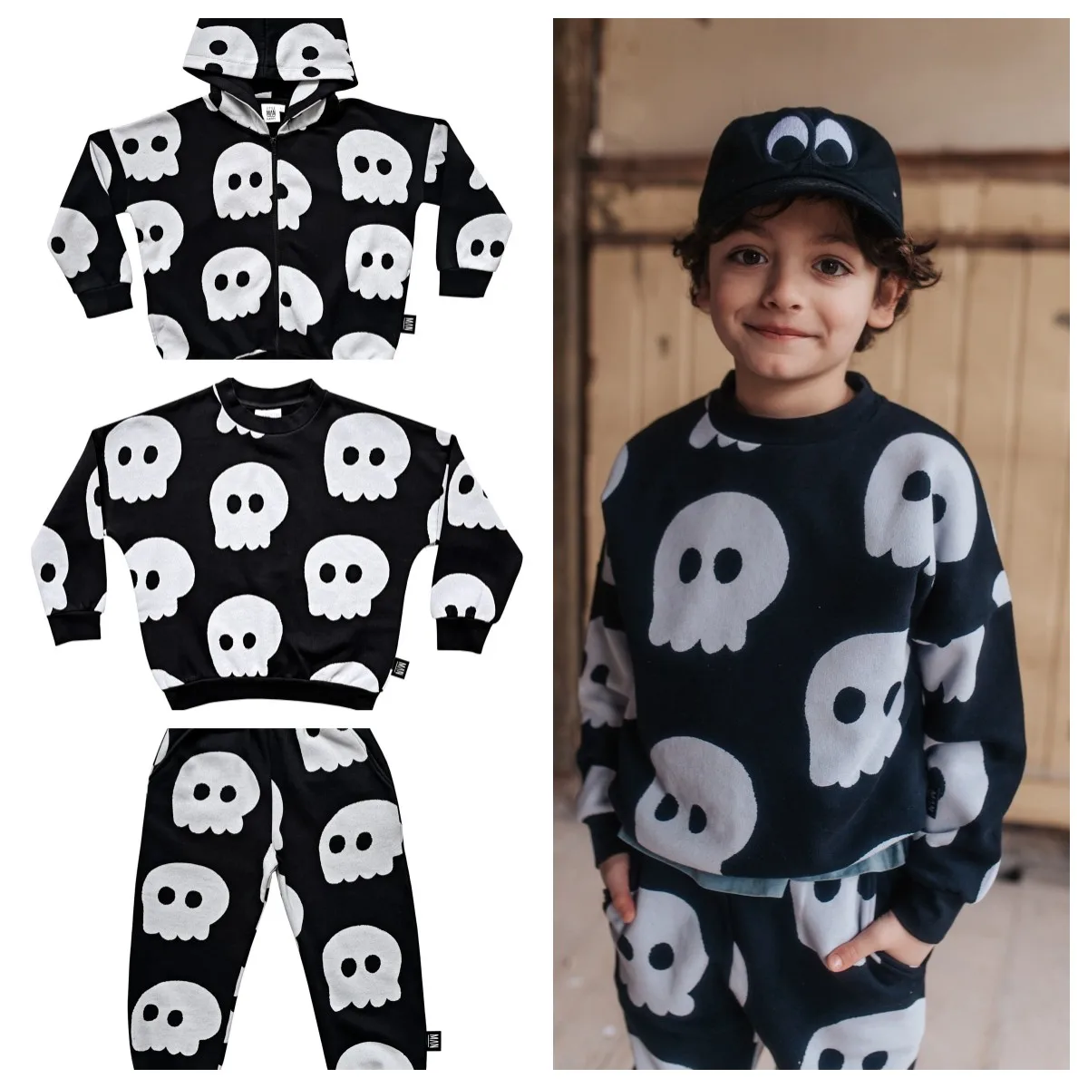 

Kids Boys Clothes Hoodies Pants Tracksuit Outfits Set 2023 Autumn New LMH Printed Black Sweater Baby Toddler Girl Clothes