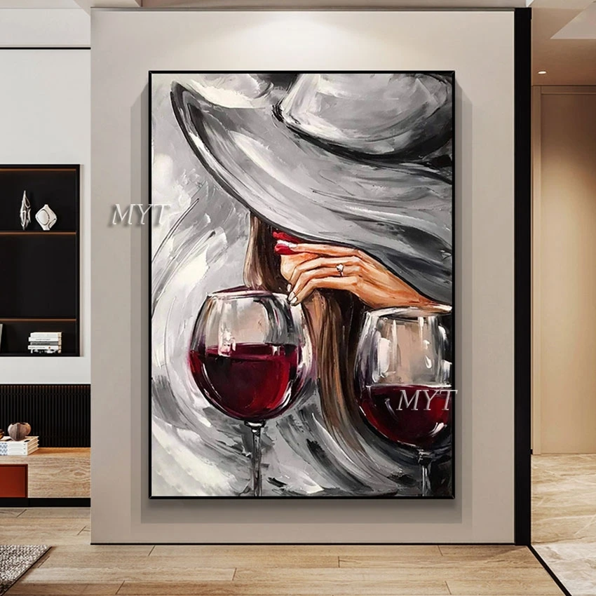 Привлекательная Женская Танцующая балерина холст абстрактная картина маслом