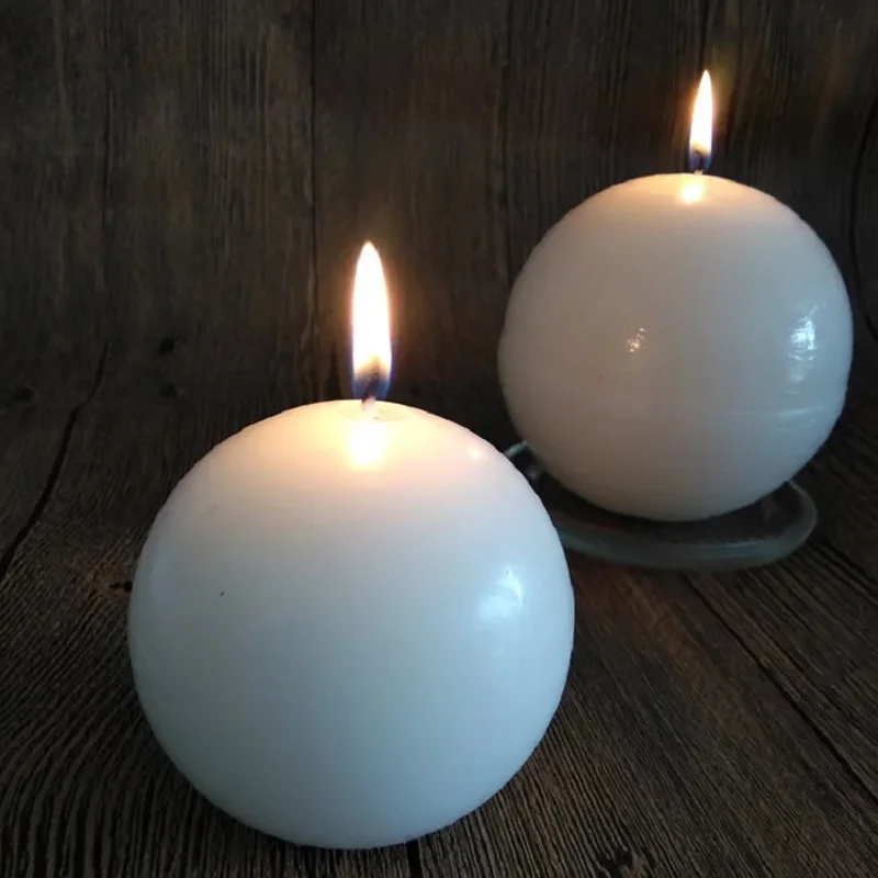 

7Pcs/Box Romantic Unscented White Spherical Home Event Party Decoration Valentine's Day Candle