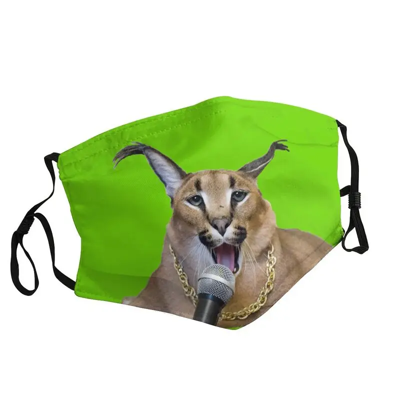 

Big Floppa Cat Breathable Face Mask Unisex Funny Caracal Dustproof Protection Cover Respirator Mouth Muffle