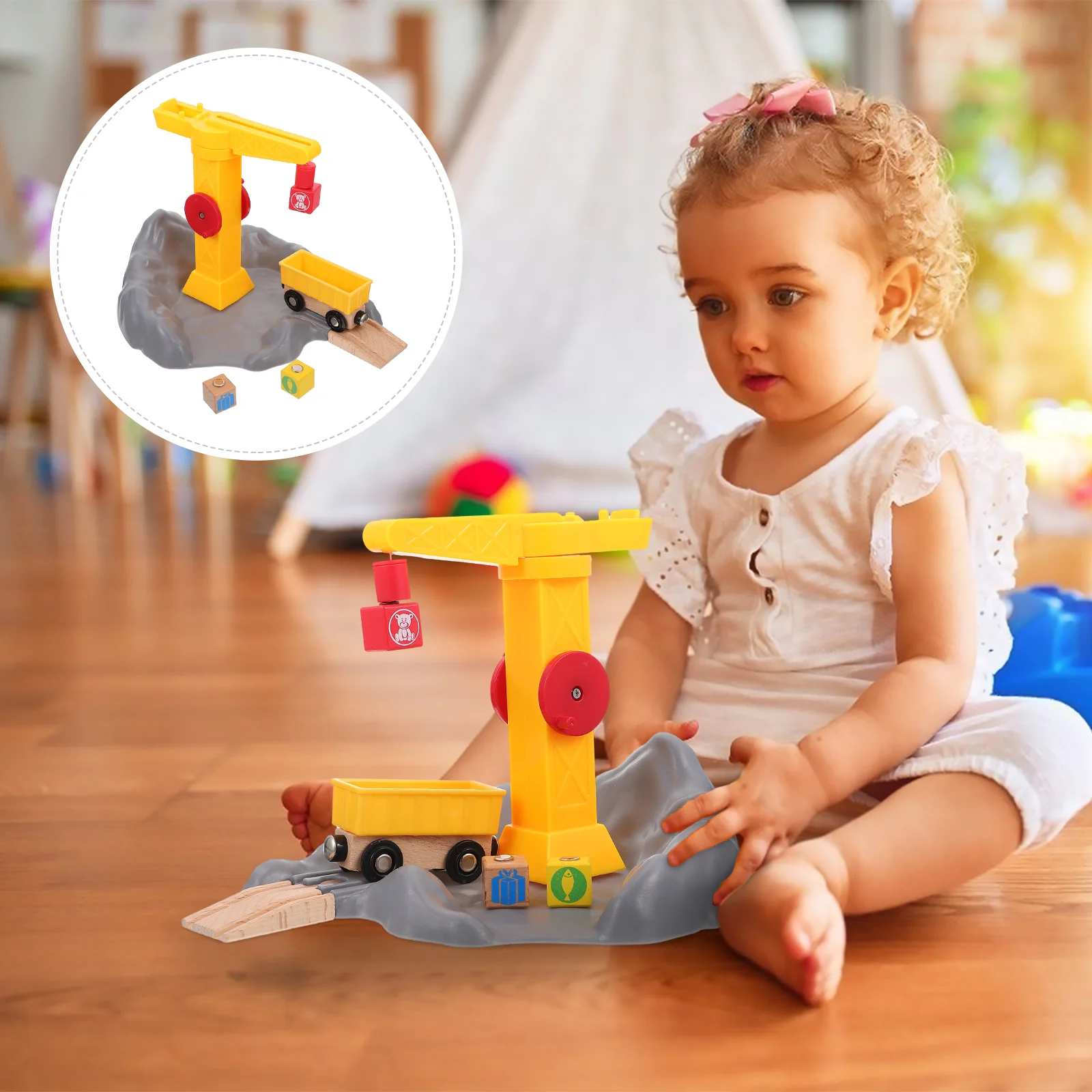 

1 комплект, магнитный башенный кран, аксессуары для трека башенного крана