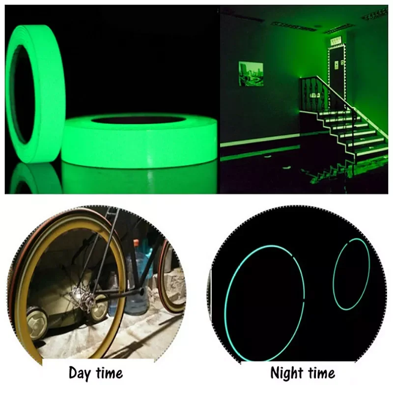

Eco-friendly Luminous Fluorescent Night Self-adhesive Glow In The Dark Sticker Safety Security Decoration Warning Tape