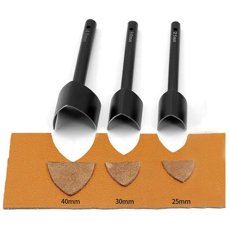 

3 Sizes DIY V-Shaped Leather Cutting Tools Leather Craft Punch Cutter for Strap Belt Bag Wallet (25mm, 30mm, 40mm)[black]
