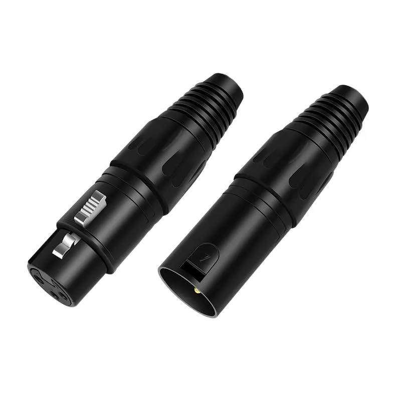 

You head microphone connector 3 core Swiss cannon plugs XLR balanced gold-plated male female plug welded black dragon