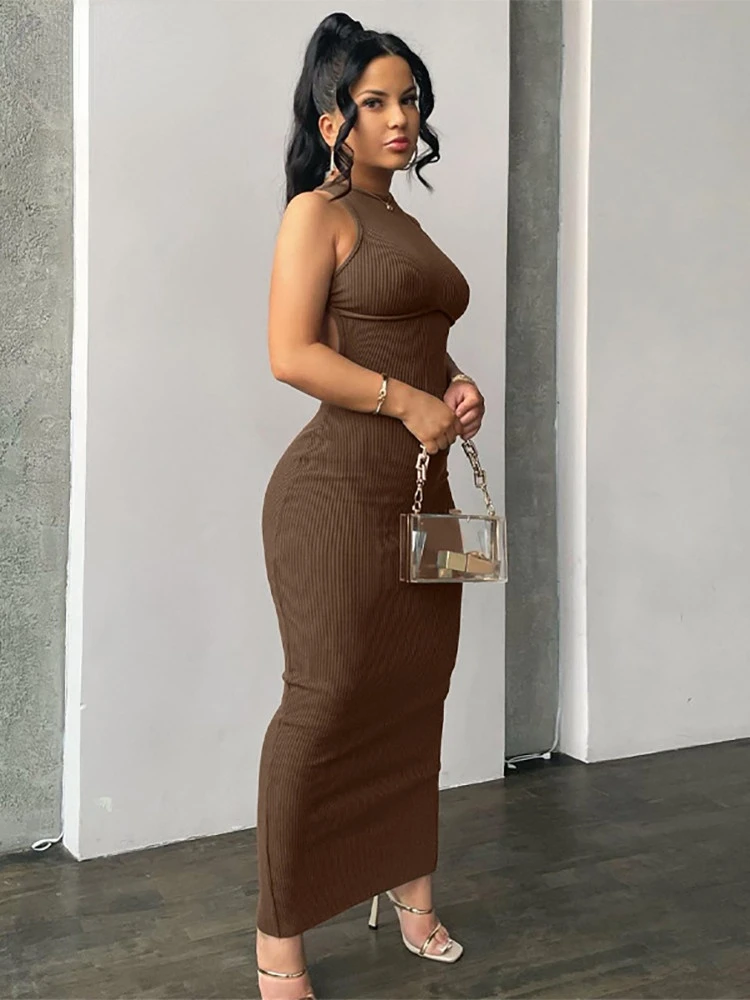 Sleeveless Backless Maxi Dress Women 