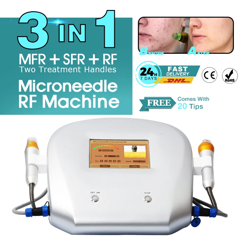 

Fractional RF Microneedle Machine Radio Frequency Mironeedling Acne Scar Stretch Mark Removal Skin Tight Beauty Device Salon CE