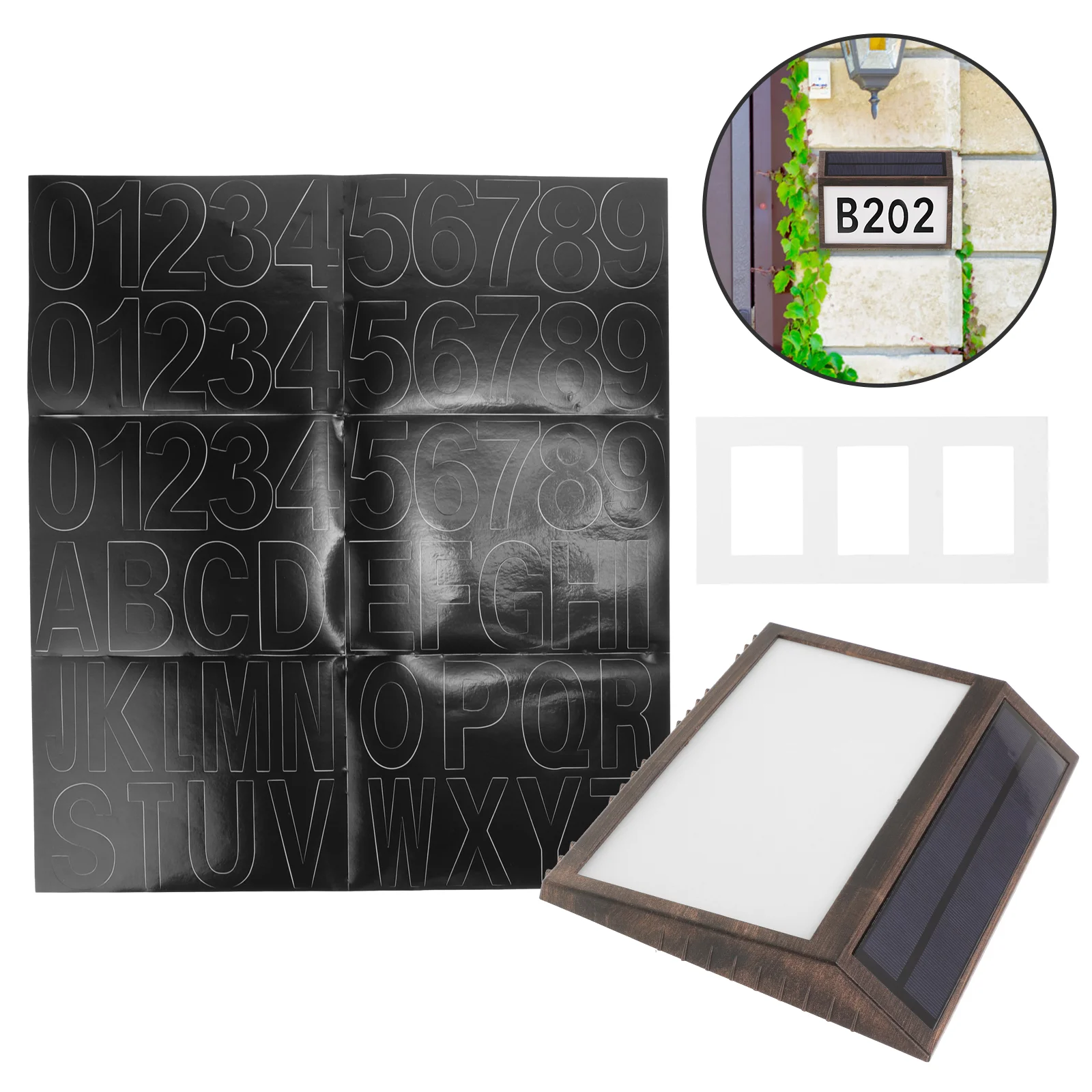

1 Set House Number Sign Light Address Sign Numbers Solar Powered Number Address