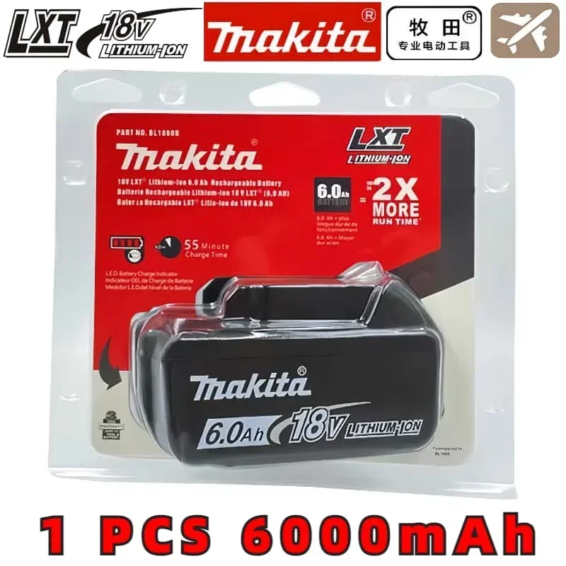 Оригинальный аккумулятор Makita 18 В 6 Ач 18650 подходит для DTD173 DTW190 BL1830B BL1850B BL1850 BL1840 BL1860