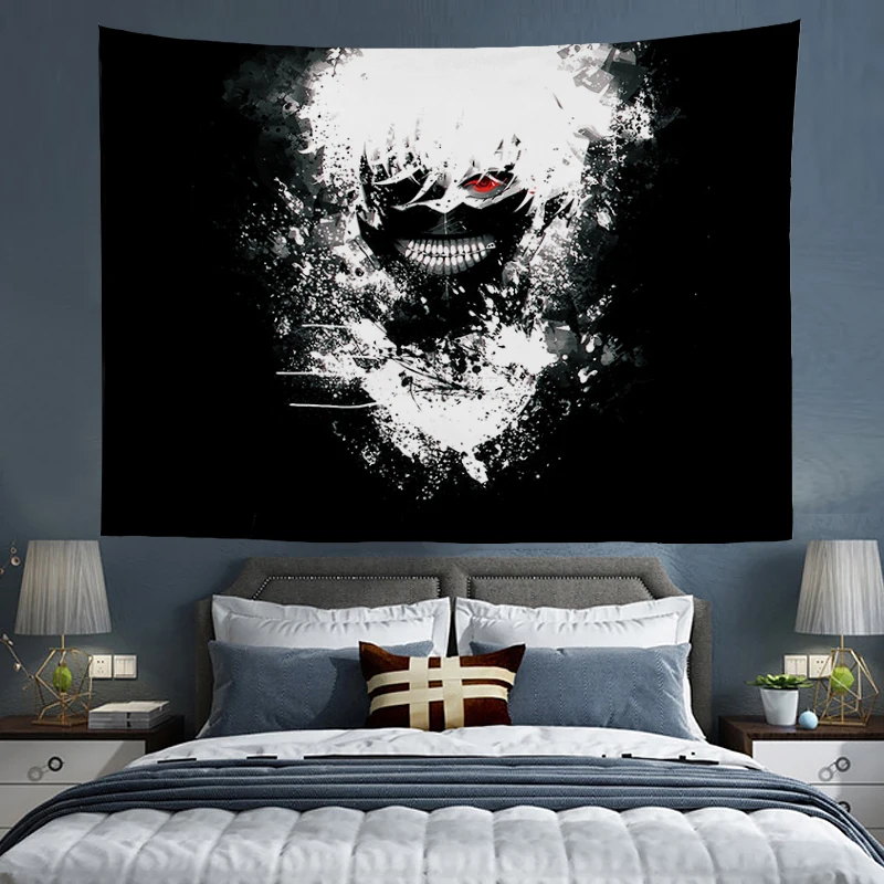 

Bedroom Decoration Tokyo Ghoul Tapestry Wall Hanging Art Aesthetic Room Wallpaper Tapestries Headboards Home Decorative Decor