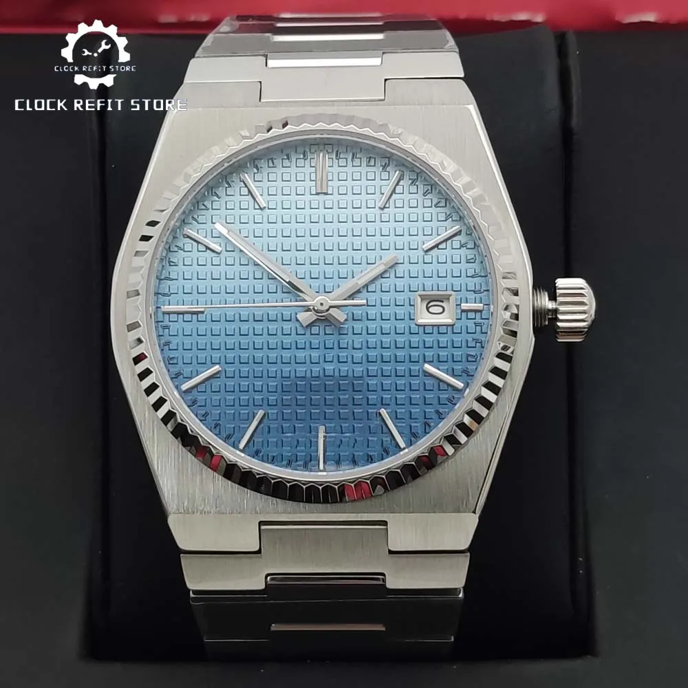 Мужские автоматические механические часы градиентного синего цвета калибр NH35