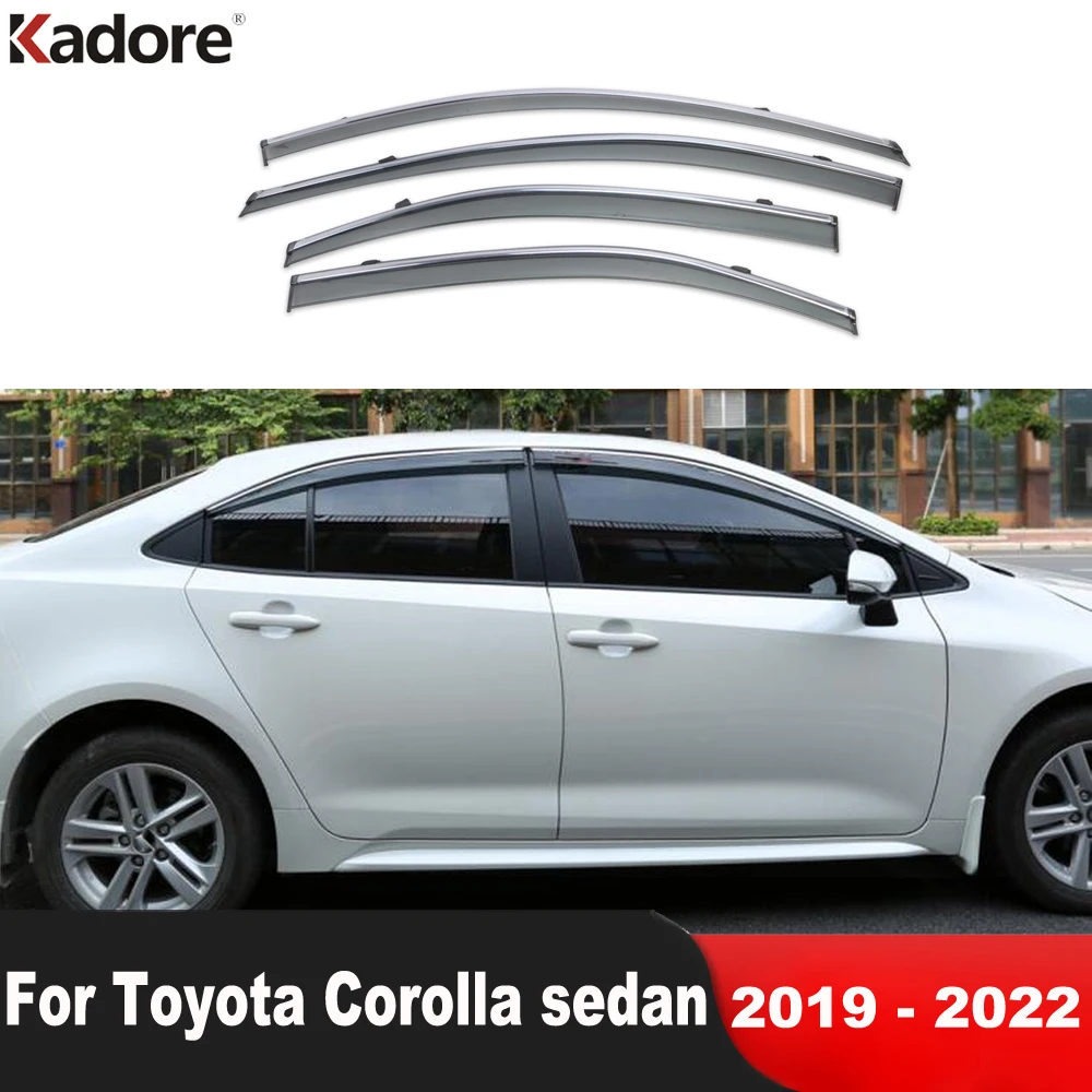 

For Toyota Corolla Sedan 2019 2020 2021 2022 Car Window Deflectors Wind Deflector Rain Shield Sun Visor Cover Trim Accessories