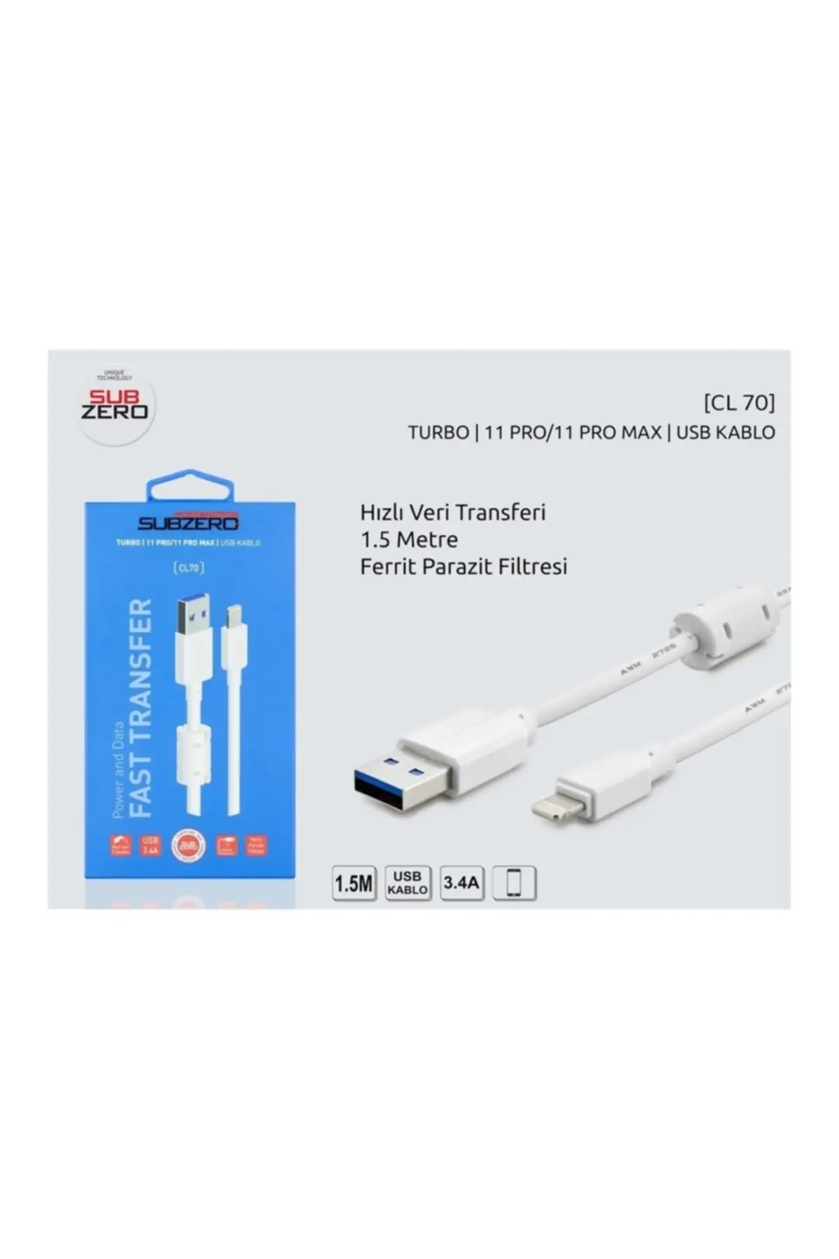 

Cl-70 Fast Iphone Charge and Data Cable (1.5 Meters)
