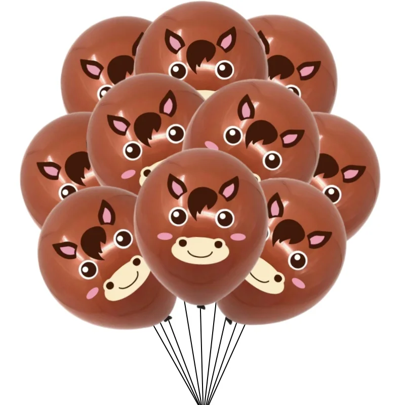 

10/30 шт., ферма, корова, свинья, лошадь, овца, цыпленок, латексные шары, детский день рождения, украшение для вечеринки, воздушный шар с животными, детский душ, воздушные шары Globos