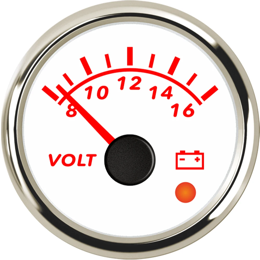 

Car Boat Yacht Truck 52mm Voltmeter 8-16V 16-32V 9-32V Volt Gauge with 8 Colors Backlight and Alarm Universal