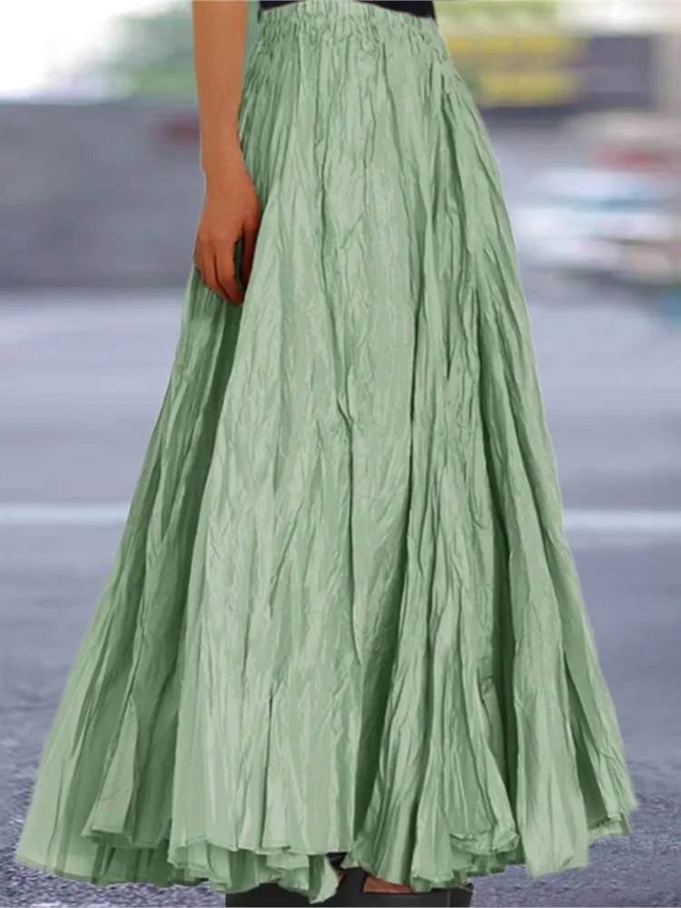 Женская Однотонная юбка свободная трапециевидная в простом стиле весна-лето 2024