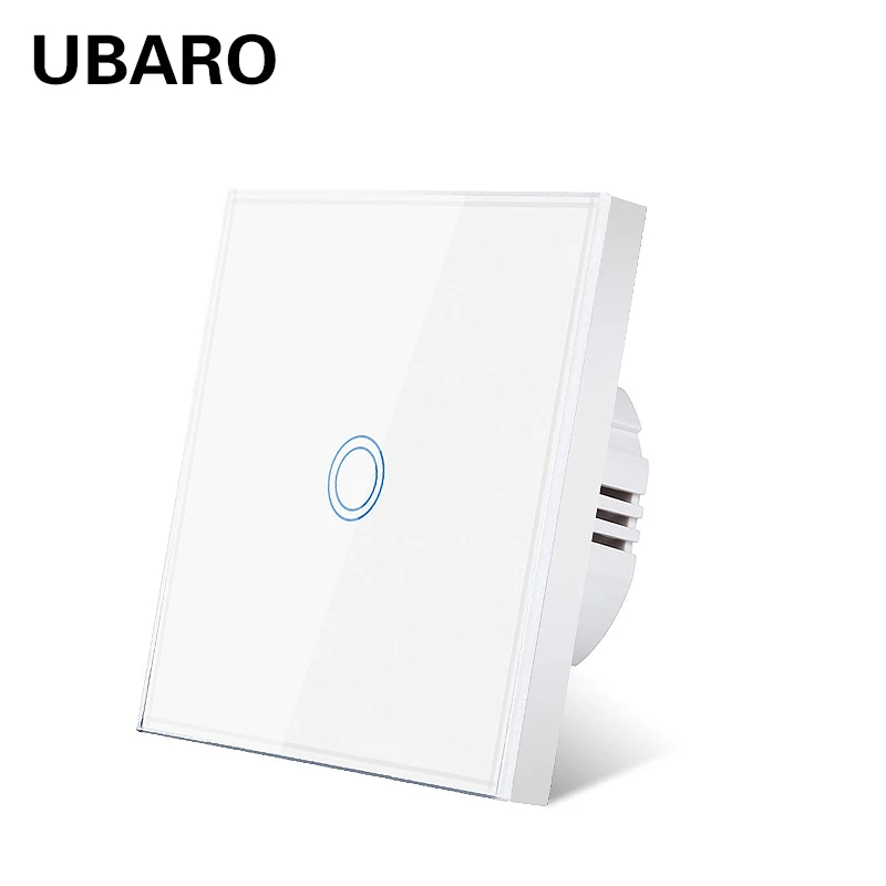 UBARO Luxury Crystal Glass Panel Touch Switch, Electrical Sensor Manual Button Wall Light On/Off Led Indicator 1/2/3Gang 220V