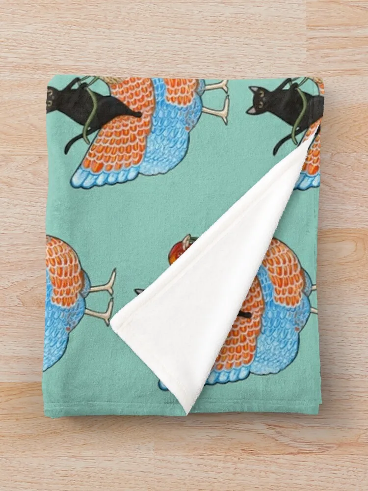 Одеяло Chicken Ride Wyandotte и Черный кот Постельное белье Диваны Одеяла для волос