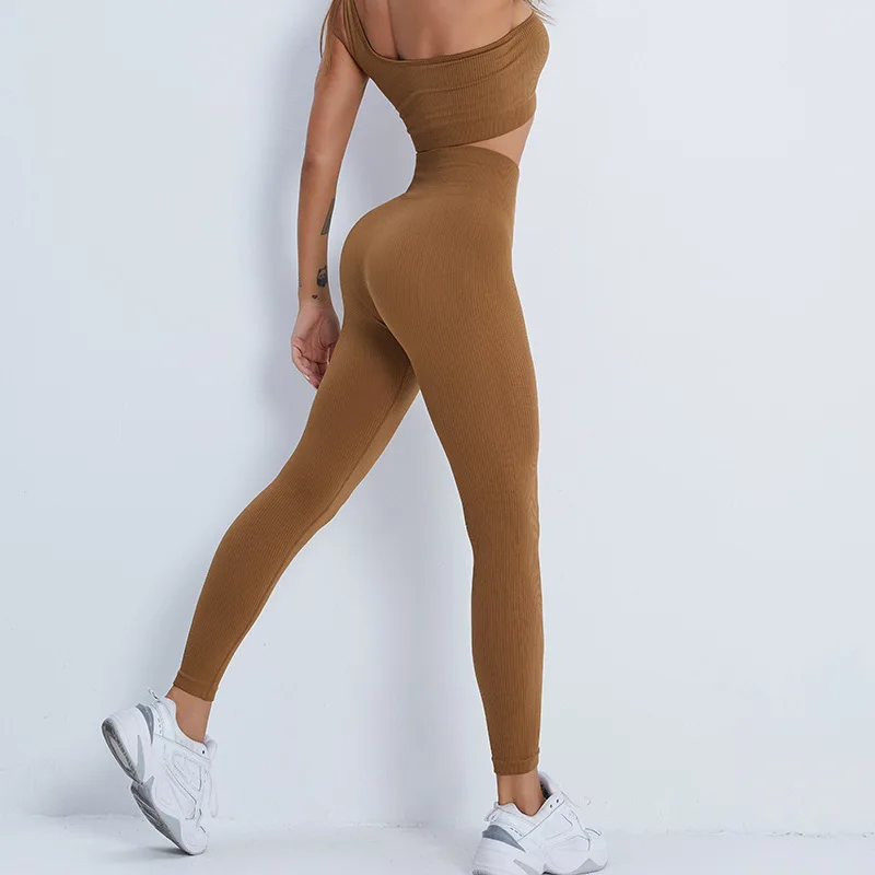 Бесшовные штаны для йоги женские леггинсы с высокой талией женская одежда