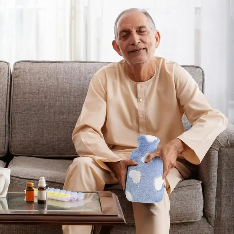 Мешок для горячей воды грелка бутылок с водой ног 1 л плюшевая грелки бутылка