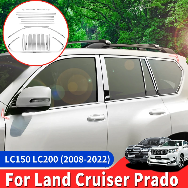 Для 2010-2021 Toyota Land Cruiser Prado 150 Fj150 Lc150 2020 2019 2018 украшение окна корпус блестки