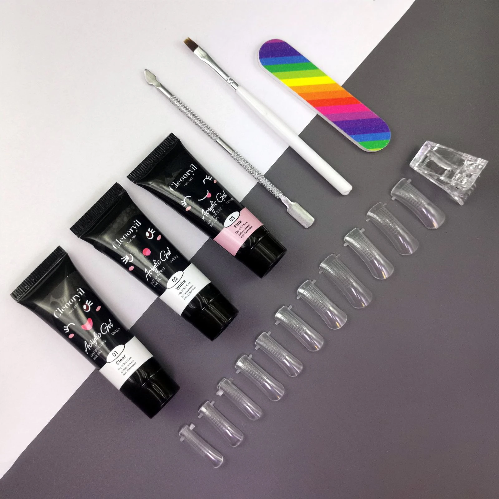 Набор из 8 шт. 15 мл гель для наращивания ногтей полуперманентный стартовый