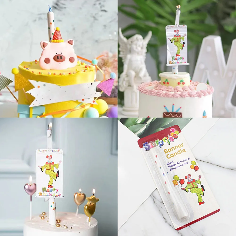 

Valentine's Day Children's Gifts Pop Mr. Clown Surprise Trick Candle Party Birthday Cake Candle Baking Dessert Table Dress Up