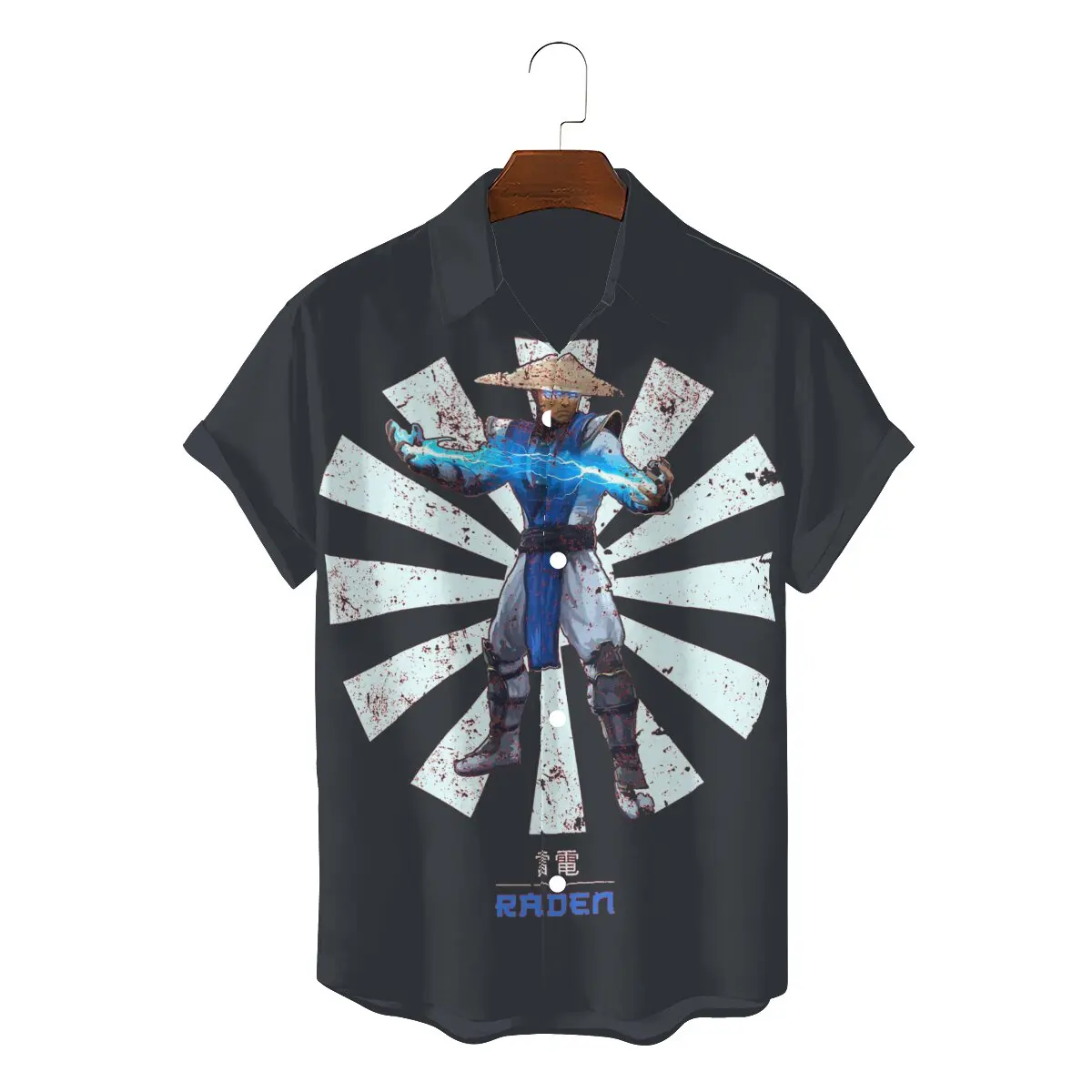 Raiden Мужская Ретро-футболка с квадратным воротником |