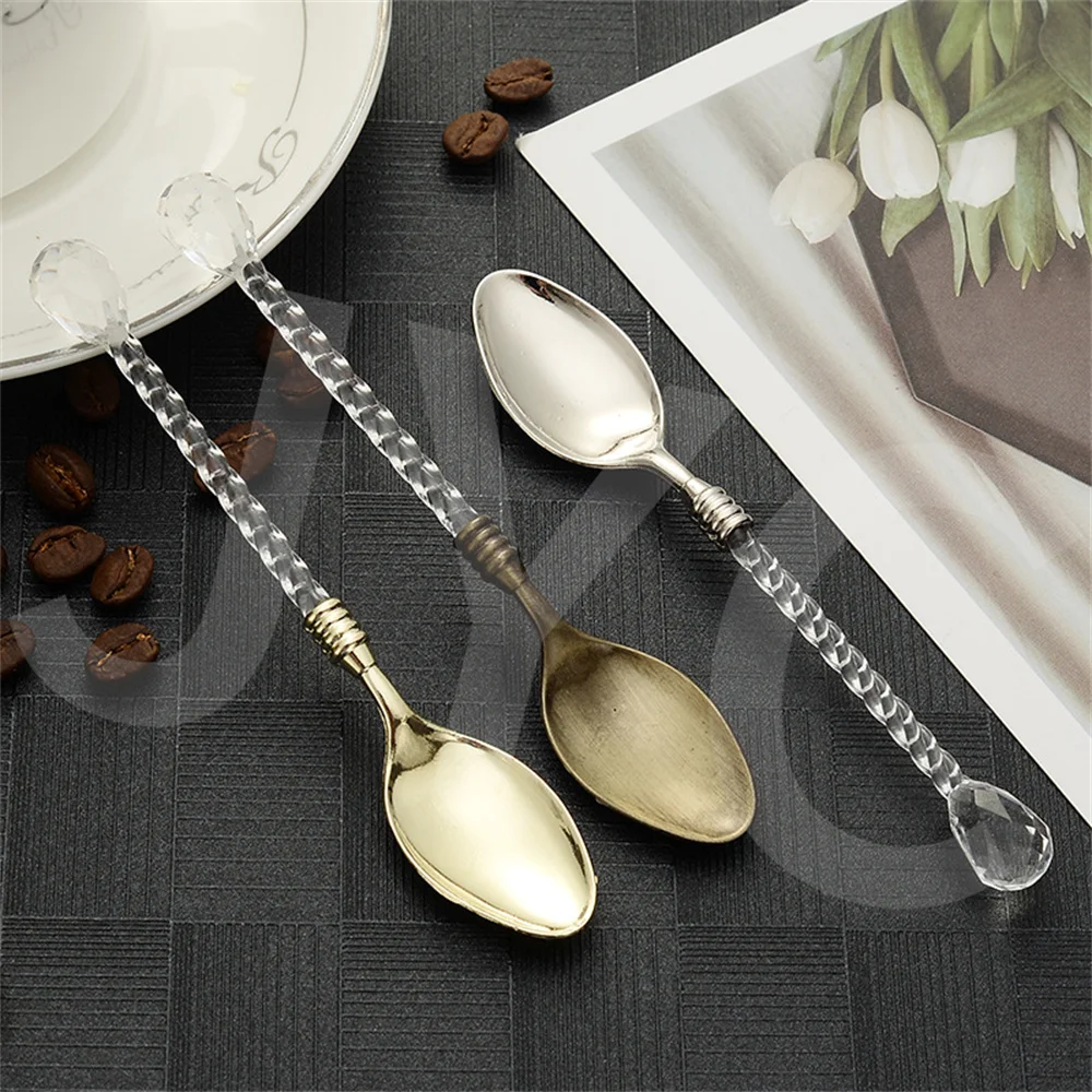 

Creative Crystal Dessert Spoon Dessert Table Decoration Crafts Vintage Ins Mixing Spoon Coffee Spoon Spoon
