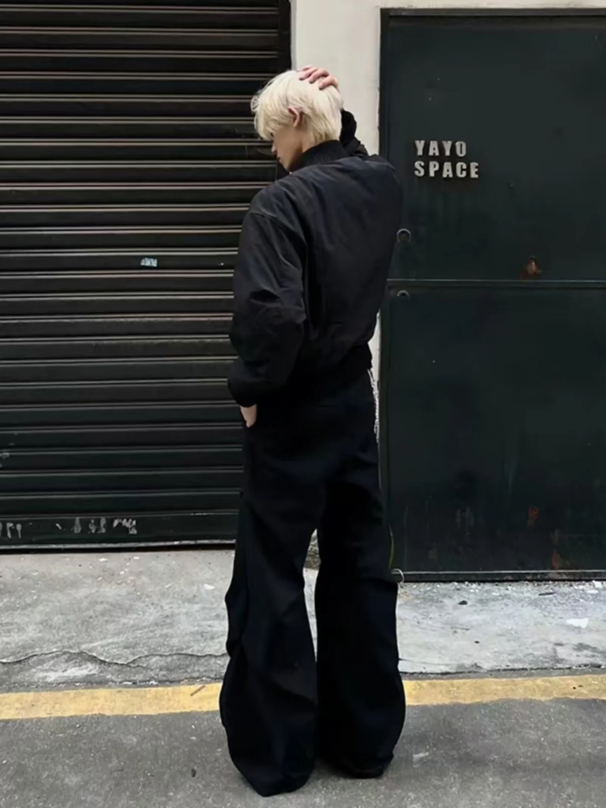 Cleanfit Black Short Profile Cotton-padded jacket Outerwear Men's Autumn and Winter High Sense Bomber jacket Stand Collar Bas...