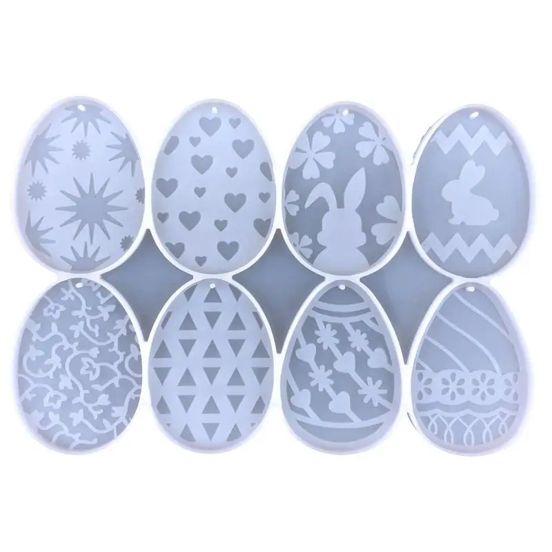 

Easter Keychain Mold 8-slot Eggs Resin Keychain Molds Egg Keychain Baking Pan Cake Chocolate Molds Easter DIY Animal Casting