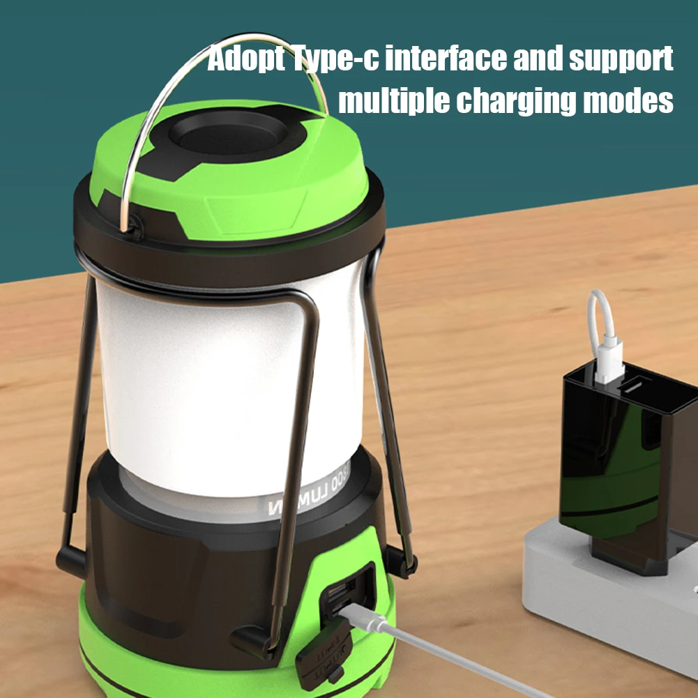 

LED Camping Lantern 1000LM Portable Outdoor Camping Light 4 Modes Type-C USB Rechargeable IPX4 Waterproof for Hiking Night Work
